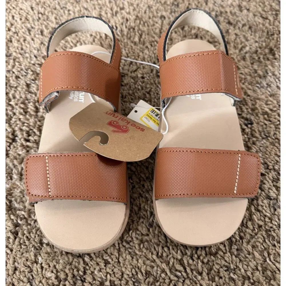 See Kai Run Basics Kids Sandals Size 12 Brown Tan Adjustable Strap